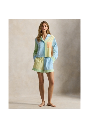 Striped Seersucker Shirt & Boxer PJ Set