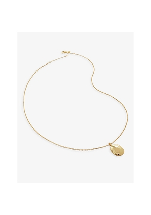 Womens Monica Vinader Id Locket-Charm 18ct Gold-Plated Vermeil Sterling-Silver Necklace