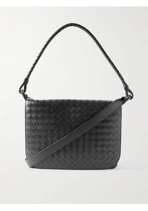 Bottega Veneta - Swing Intrecciato Leather Messenger Bag - Men - Black