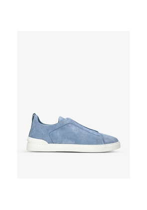 Mens Ermenegildo Zegna Triple Stitch Suede Low-Top Trainers