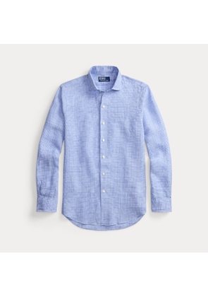 Classic Fit Plaid Linen Shirt