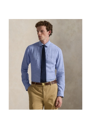 Classic Fit Plaid Linen Shirt