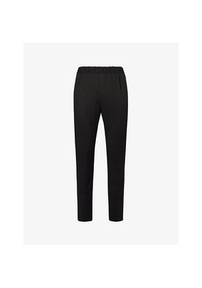 Mens Paige Snider Elasticated-Waistband Tapered-Leg Regular-Fit Stretch-Woven Trousers