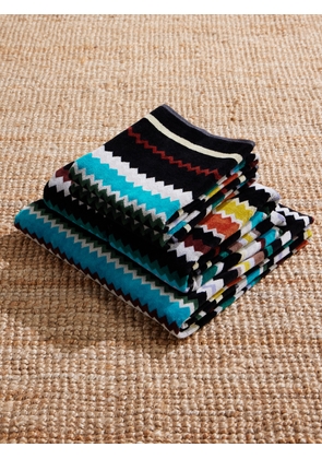 Missoni Home - Curt Set of Five Cotton-Terry Jacquard Towels - Men - Blue