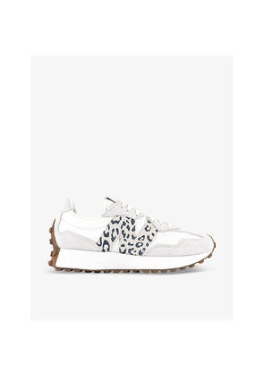 Womens New Balance 327 Logo-Embroidered Suede and Woven Low-Top Trainers