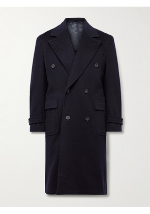 Thom Sweeney - Double-Breasted Wool and Cashmere-Blend Felt Overcoat - Men - Blue - IT 48