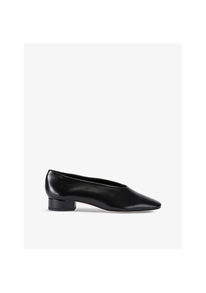 Womens Aeyde Delia Pointed-Toe Leather Heeled Courts