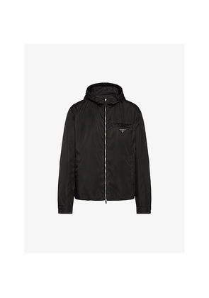 Mens Prada Re-Nylon Brand-Plaque Hooded Polyamide Jacket