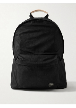 Porter-Yoshida and Co - Daypack Leather-Trimmed Denim Backpack - Men - Black