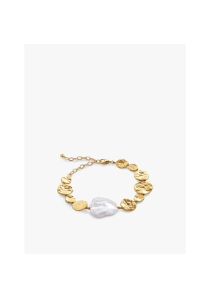 Womens Monica Vinader Capri 18ct Yellow Gold-Plated Vermeil Sterling-Silver and Keshi-Pearl Bracelet