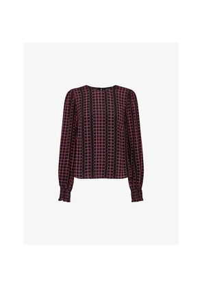 Womens Whistles Circle Graphic-Print Woven Blouse