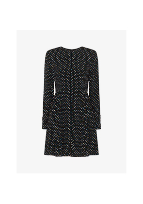 Womens Whistles Scattered Hearts Graphic-Print Woven Mini Dress