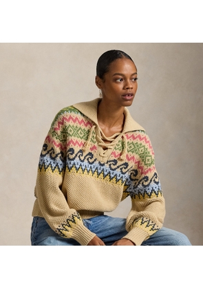 Fair Isle Lace-Up Jumper