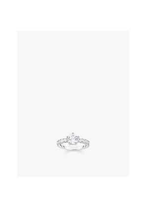 Womens Thomas Sabo Solitaire 925 Sterling-Silver and Zirconia Ring