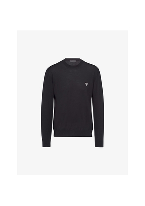 Mens Prada Superfine Crewneck Wool Sweatshirt