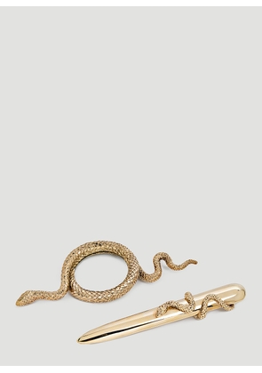 L'Objet Snake Magnifying Glass -  Desktop Tools Gold One Size