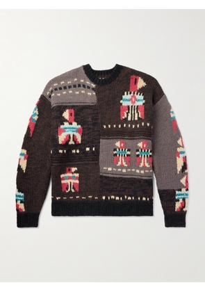 KAPITAL - Jacquard-Knit Wool Sweater - Men - Brown - 3