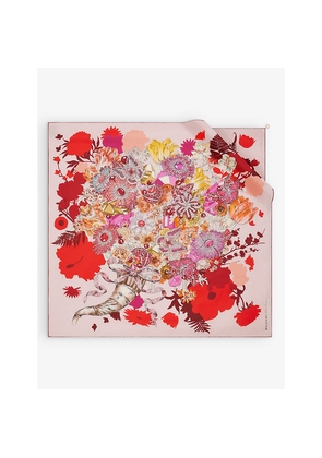 Womens Bvlgari Gems Bouquet Graphic-Print Silk-Twill Scarf