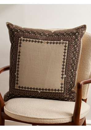 Ralph Lauren Home - Skyler Embroidered Linen Cushion - Men - Brown