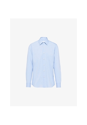 Mens Prada Collared Slim-Fit Cotton-Blend Shirt