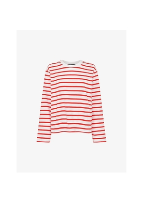 Womens Whistles Striped Long-Sleeve Cotton Top