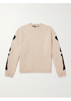 KAPITAL - Oversized Intarsia Wool Sweater - Men - Neutrals - 1