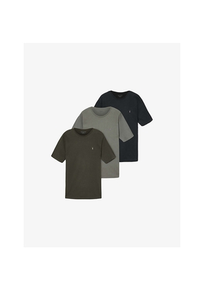 Mens Allsaints Brace Logo-Embroidered Pack Of Three Cotton-Jersey T-Shirts