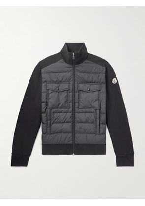 Moncler - Padded Quilted Shell and Cotton-Jersey Down Jacket - Men - Black - S