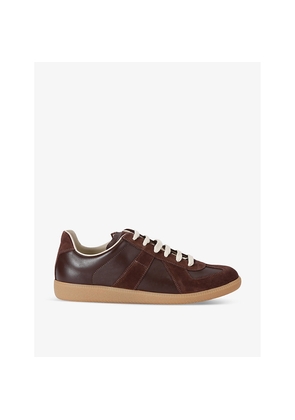 Mens Maison Margiela Replica Panelled Leather Low-Top Trainers
