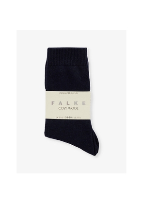 Womens Falke Cosy Wool Brand-Print Knit Socks