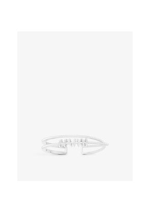 Womens Apm Monaco Double-Band Sliding Rings Sterling-Silver and Zirconia Bracelet