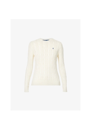 Womens Polo Ralph Lauren Julianna Brand-Embroidered Regular-Fit Cotton-Knit Jumper