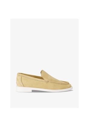 Mens Bottega Veneta Astaire Contrast-Sole Suede Loafers