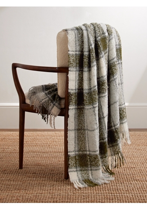 The Conran Shop - Fringed Checked Alpaca-Blend Bouclé Throw - Men - Green