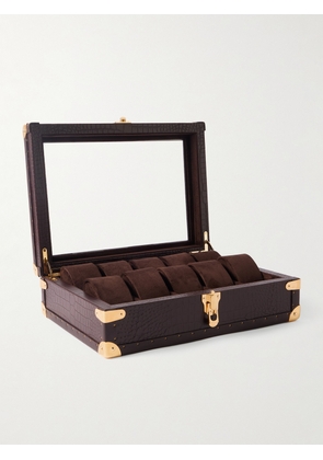 Rapport London - 10-Piece Croc-Effect Leather Watch Box - Men - Brown