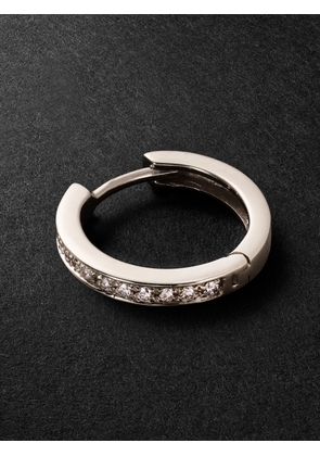 KOLOURS JEWELRY - Luna Fortis Medium 18-Karat White Gold Diamond Single Hoop Earring - Men - Silver