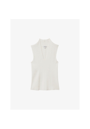 Womens Reiss Kimmy V-Neck Sleeveless Stretch-Knit Vest