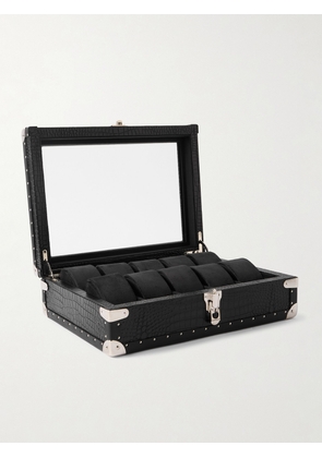 Rapport London - 10-Piece Croc-Effect Leather Watch Box - Men - Black