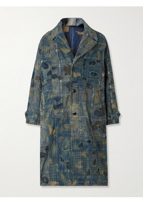 KAPITAL - Boro Cavalier Distressed Cotton and Linen-Blend Jacket - Men - Blue - 1