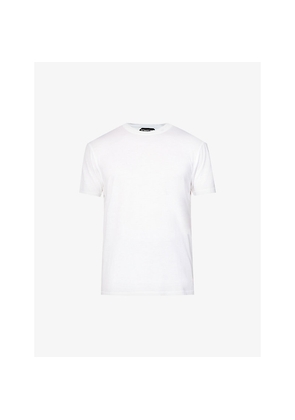 Mens Tom Ford Brand-Embroidered Crewneck Cotton-Blend T-Shirt