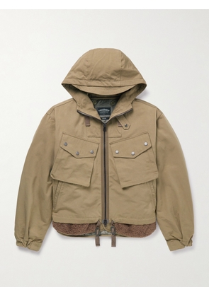 FrizmWORKS - Smock Cotton-Blend Twill Hooded Jacket with Fleece-Trimmed Liner - Men - Neutrals - S