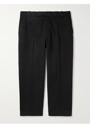 Thom Browne - Utility Tapered Garment-Dyed Cotton-Twill Trousers - Men - Black - 1