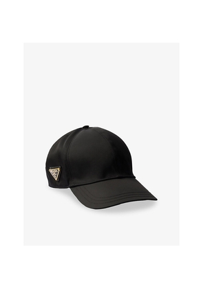 Womens Prada Logo-Plaque Nylon Baseball Cap
