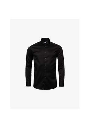 Mens Eton Cutaway-Collar Single-Cuff Slim-Fit Cotton-Twill Shirt