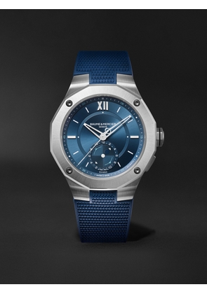 Baume & Mercier - Riviera Baumatic Tideograph Limited Edition Automatic 43mm Stainless Steel, Canvas and Rubber Watch, Ref. No. 10761 - Men - Blue