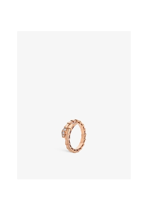 Bvlgari Serpenti Viper 18ct Rose-Gold and 0.14ct Brilliant-Cut Diamond Ring