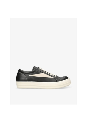 Mens Rick Owens Vintage Low Grained-Leather and Suede Low-Top Trainers