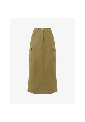 Womens Whistles Tessa Cotton-Blend Cargo Midi Skirt
