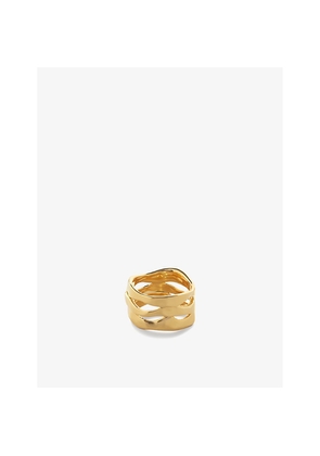 Womens Monica Vinader The Wave 18ct Yellow Gold-Plated Vermeil Sterling-Silver Ring