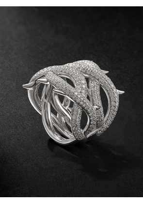 Alex Moss New York - Crown of Thornes 14-Karat White Gold Diamond Ring - Men - Silver - 10